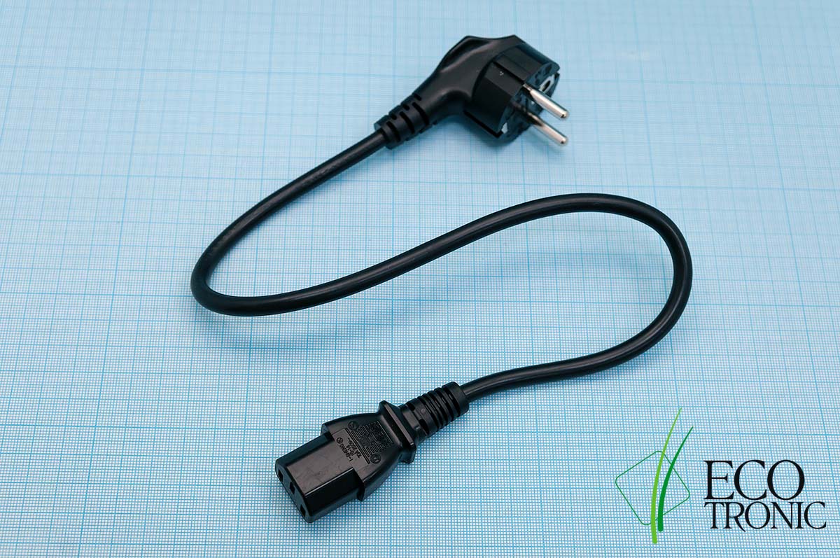 Сетевой шнур электрический Hyperline PWC-ICE13-SHM-0.5 BK